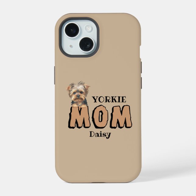 Yorkie Mãe Yorkshire Terrier Lover Nome personaliz (Verso)