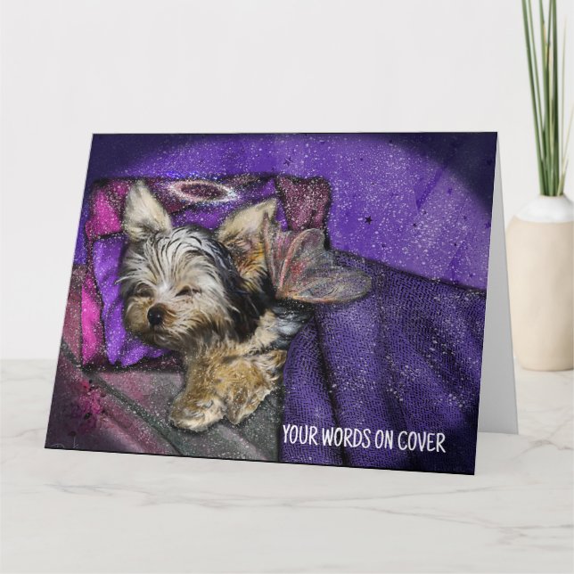 Yorkie Simpatia Tribute Pet Perda Cartão de Saudaç (Frente)