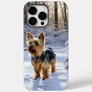 Yorkshire Terrier Deixe-a nevar no Natal