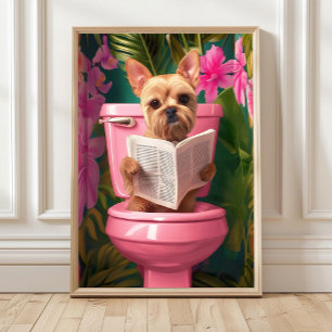 Yorkshire Terrier Dourado Impressão de Toalete, Ba