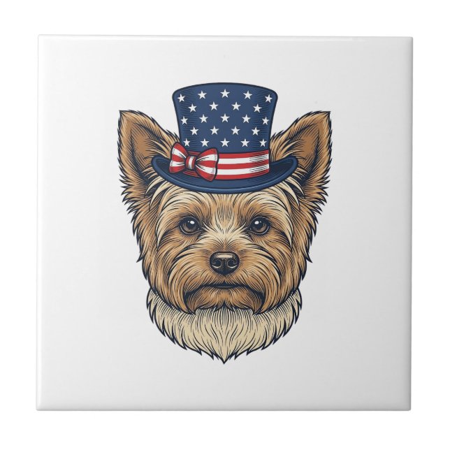 Yorkshire Terrier Patriótico Vintage (Frente)