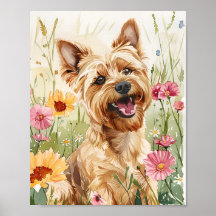 Yorkshire Terrier Poster - Cute Dog Wall Art Impre