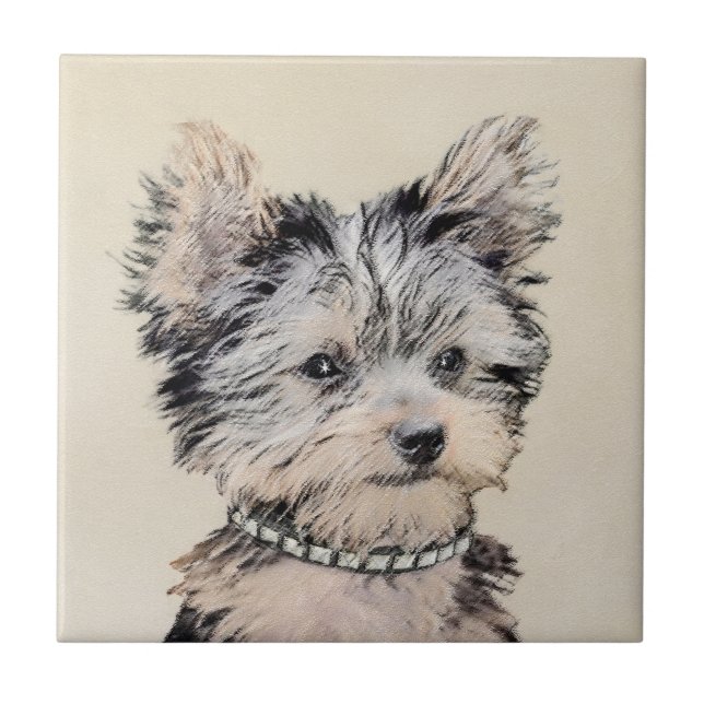 Yorkshire Terrier Puppy Pintura Original (Frente)