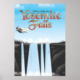 Yosemite Falls poster de viagens da Califórnia
