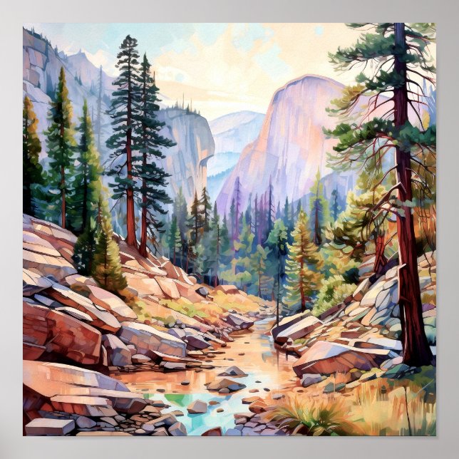 Yosemite National Park Art Impressão (Frente)