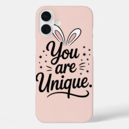 You Are Unique Bunny Ears Quote Phone Case