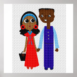 Young African American Couple Poster