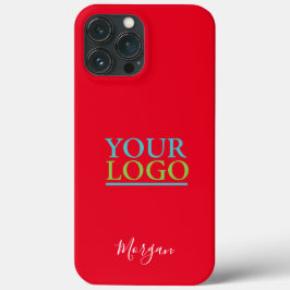 Your Logo/Art/Photo, White Script Name, Red