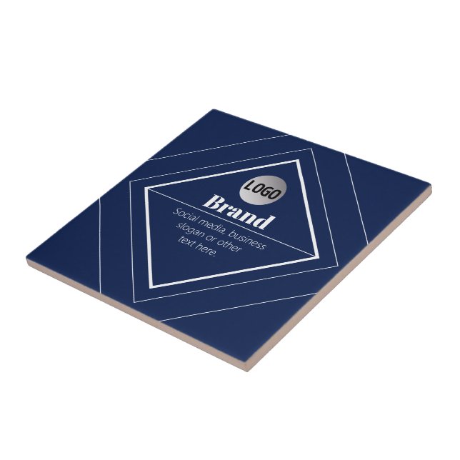 Your Logo & Customizable Modern Design | Navy Blue (Lateral)