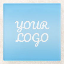 Your Logo & Modern Simple Ombre | Light Blue