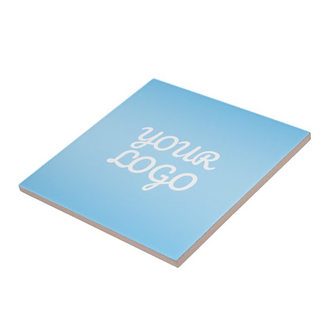 Your Logo & Modern Simple Ombre | Light Blue (Lateral)