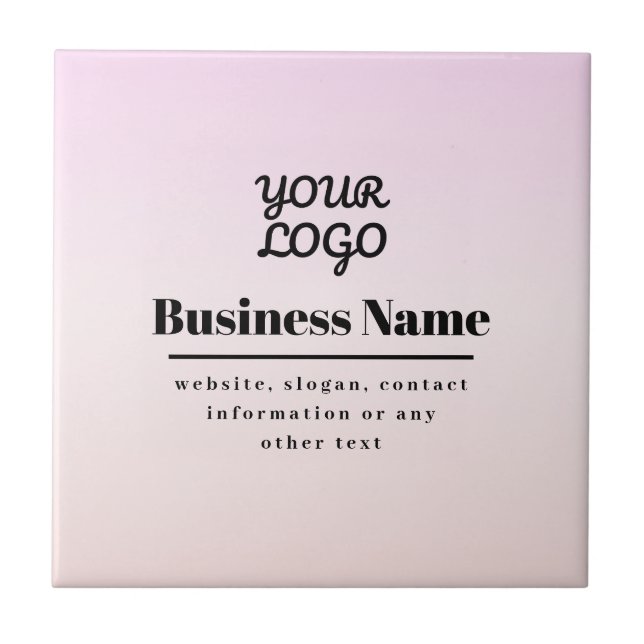 Your Logo & Text | Pink & Peach Ombre (Frente)