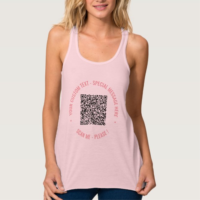 Your QR Code Scan Text Funny Personalized Tank Top (Frente)
