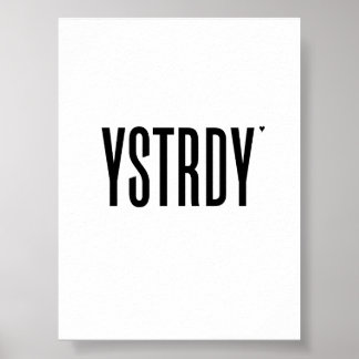 YSTRDY - minimalistic typography poster