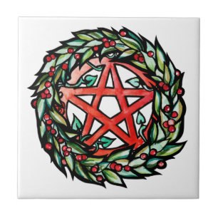 Yule Wreath Pentacle Pagan Pentagram Feriado