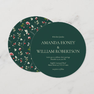 Yuletide Bliss: Cartão de Casamento de Natal