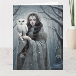 Yuletide Fantasy Goddese Cartão de Saudação