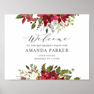 Yuletide Poinsettia Bem-vindo Poster V2