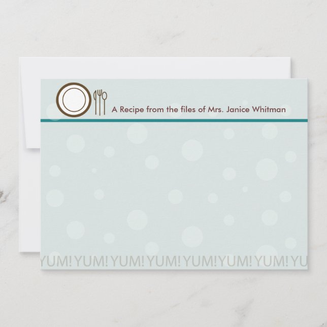 Yum! Placa de recebimento (Frente)