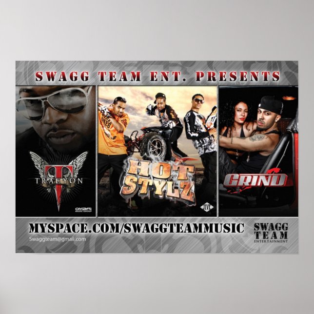 Yung Joc Swagg Team Flyer Back Poster (Frente)