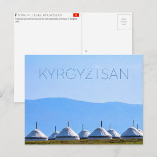 Yurts em Song-Kul, Quirguistão Cartão Postal de Vi