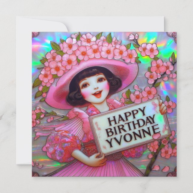 YVONNE ~ Rainha da flor ~ Cartão Plano (Frente)