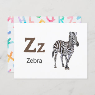 Z é para Zebra - Cartão Flash Alfabético