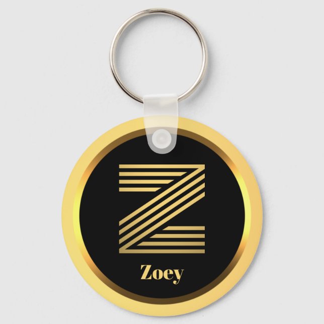 Z Monograma Dourado - Chaveiro personalizado (Frente)