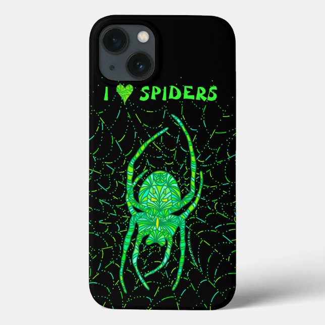 Z Neon Green Spider Spooky Arachnid Halloween Dive (Verso)