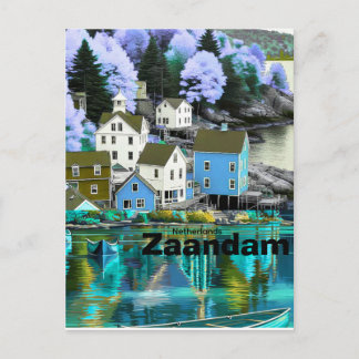 Zaandam Holanda Arte de cartão postal de viagem, N