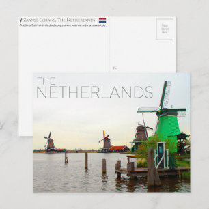 Zaanse Schans, Holanda Cartão Postal de Viagem