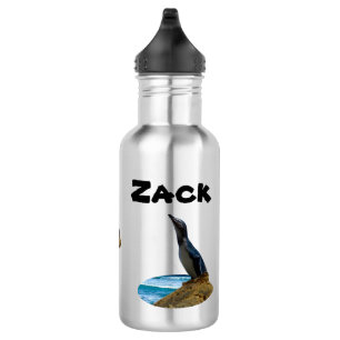 Zack Name Com Pinguim, Garrafa De Água