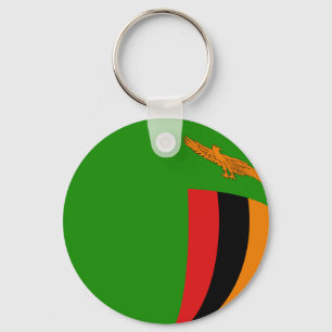 Zambia Fisheye Flag Chaveiro