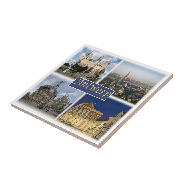 zBE008 ANTWERP Bélgica, Azulejo cerâmico (Lateral)