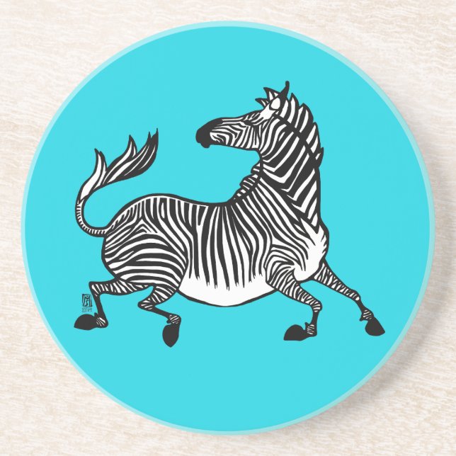 Zebra 4 Porta copos de arenito (Frente)