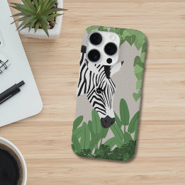 Zebra amongst Leaves Phone Case