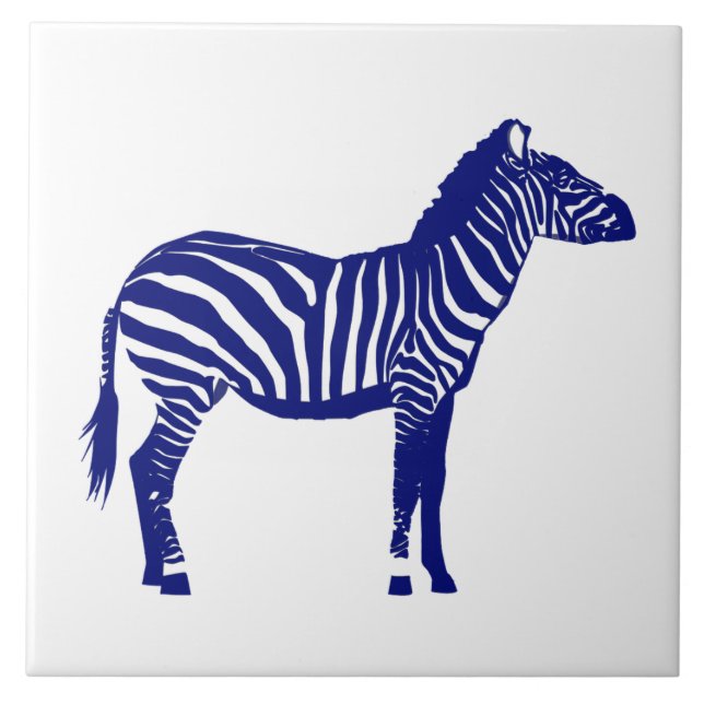 Zebra - Azul Cobalto Escuro e Branco (Frente)