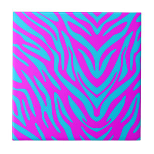 Zebra Azul e Rosa Abstrato