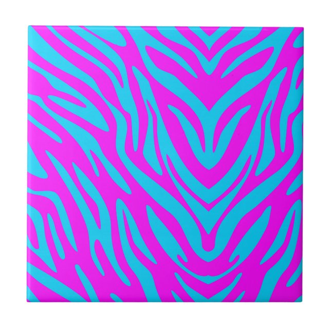 Zebra Azul e Rosa Abstrato (Frente)