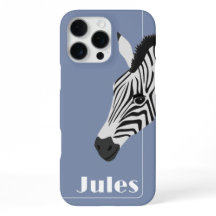 Zebra Azul Preto e Branco adicionar Nome