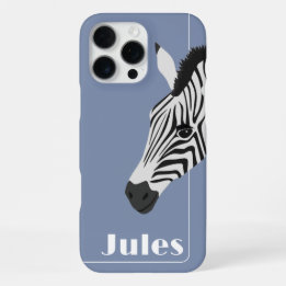 Zebra Azul Preto e Branco adicionar Nome