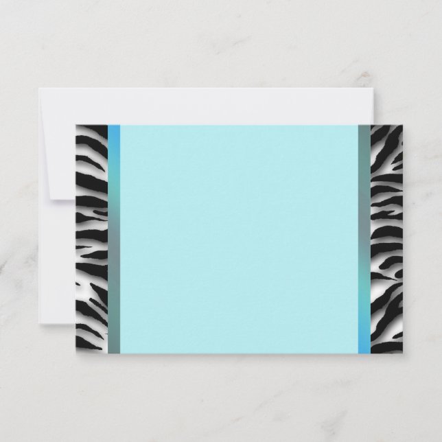 Zebra Azul Teal RSVP (Frente)