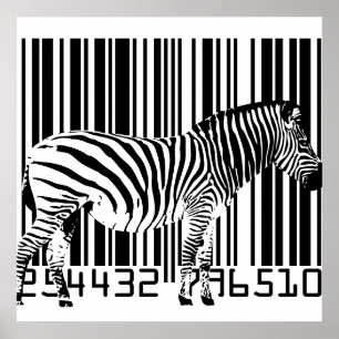 Zebra Barcode Art Poster