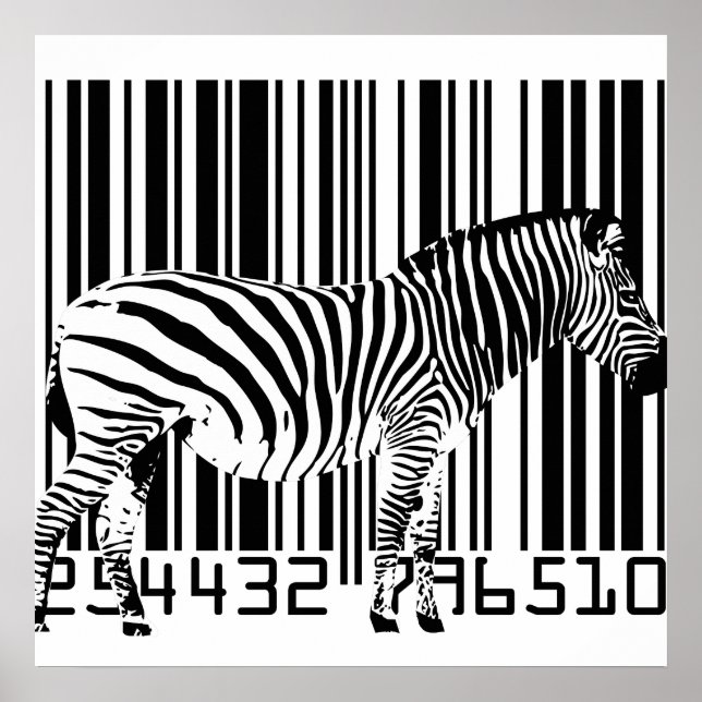 Zebra Barcode Art Poster (Frente)