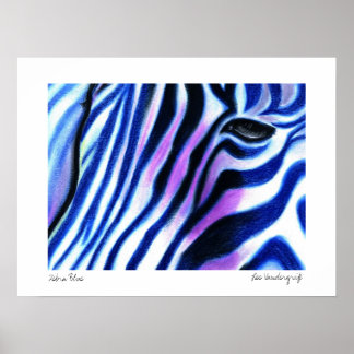 Zebra Blue poster por Lee Vandergrift
