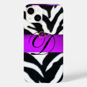 ZEBRA BRANCA NEGRA VIOLET PURPLE GEM MONOGRAM,