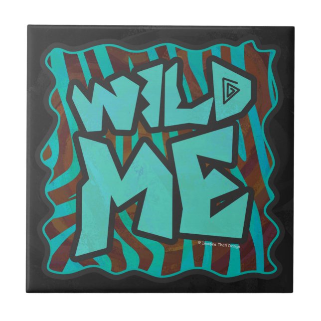 Zebra Brown e Teal Wild Me Design (Frente)