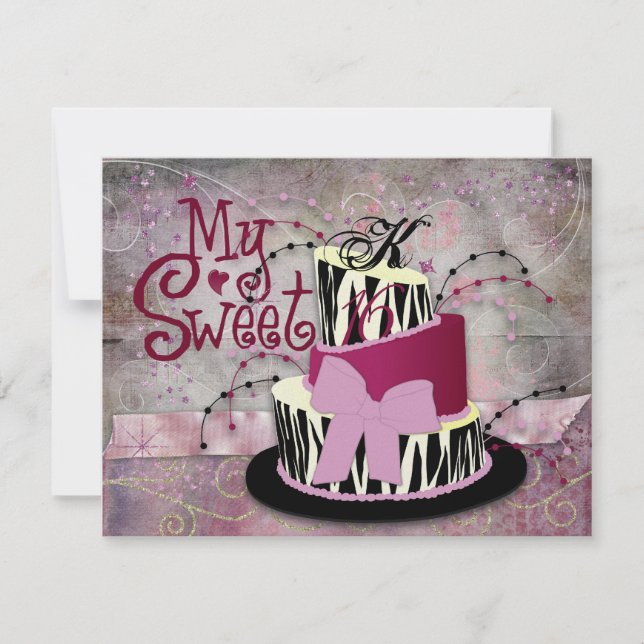 Zebra Cake 16 Convites (Frente)