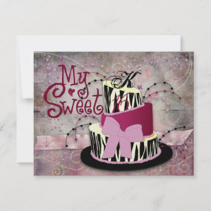 Zebra Cake Sweet 16 Convites