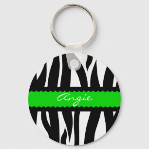 Zebra - Chaveiro de Nome Personalizado com Padrão